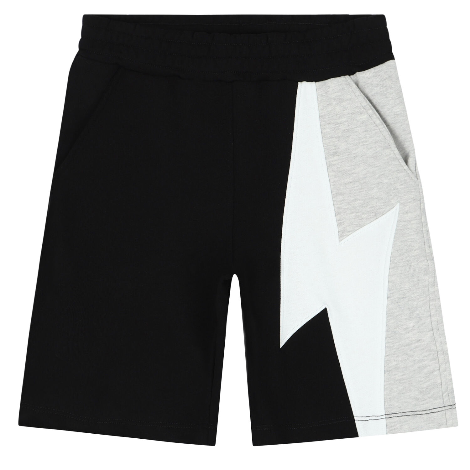Boys Grey & Black Thunderbolt Shorts, 2, hi-res image number null