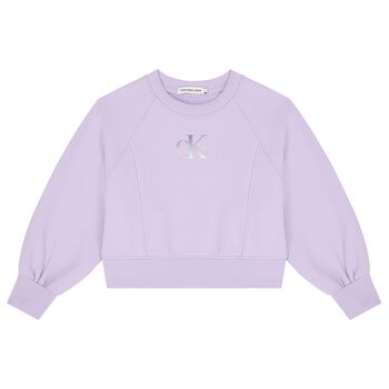 Girls Purple Logo Sweatshirt