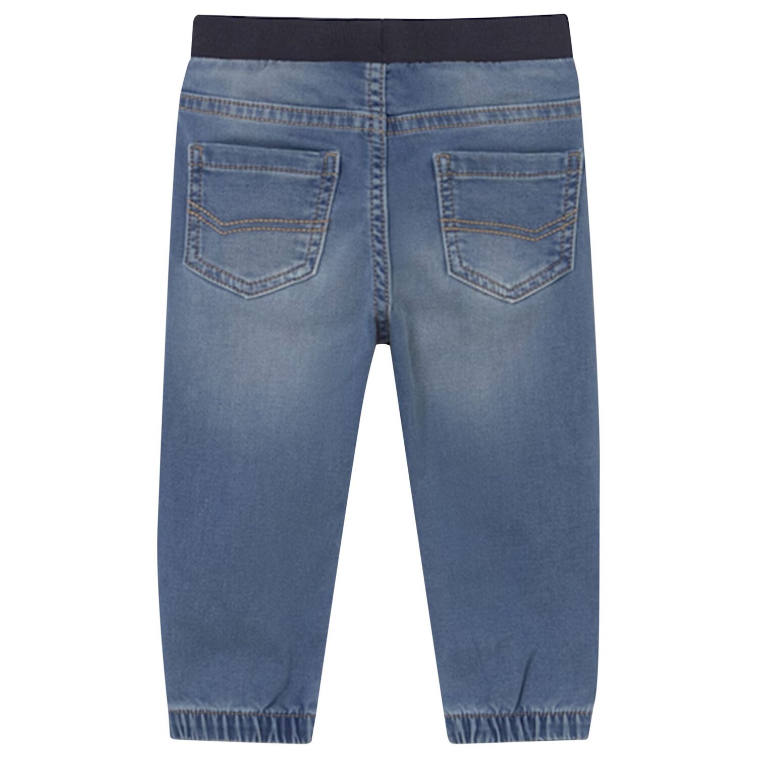 Younger Boys Blue Denim Joggers, 1, hi-res