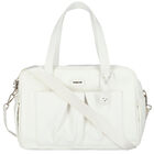 Cream Faux Leather Baby Changing Bag, 4, hi-res