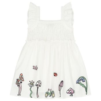 Girls Ivory Flower Dress