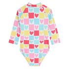 Younger Girls Multi-Coloured Heart Swimsuit, 1, hi-res