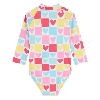 Younger Girls Multi-Coloured Heart Swimsuit