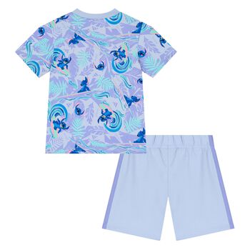 Younger Purple Disney Logo Shorts Set