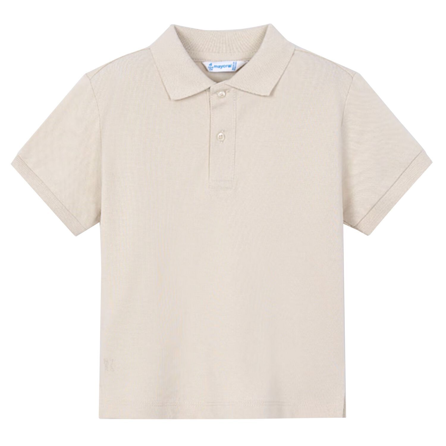 Boys Beige Logo Polo Shirt, 7, hi-res