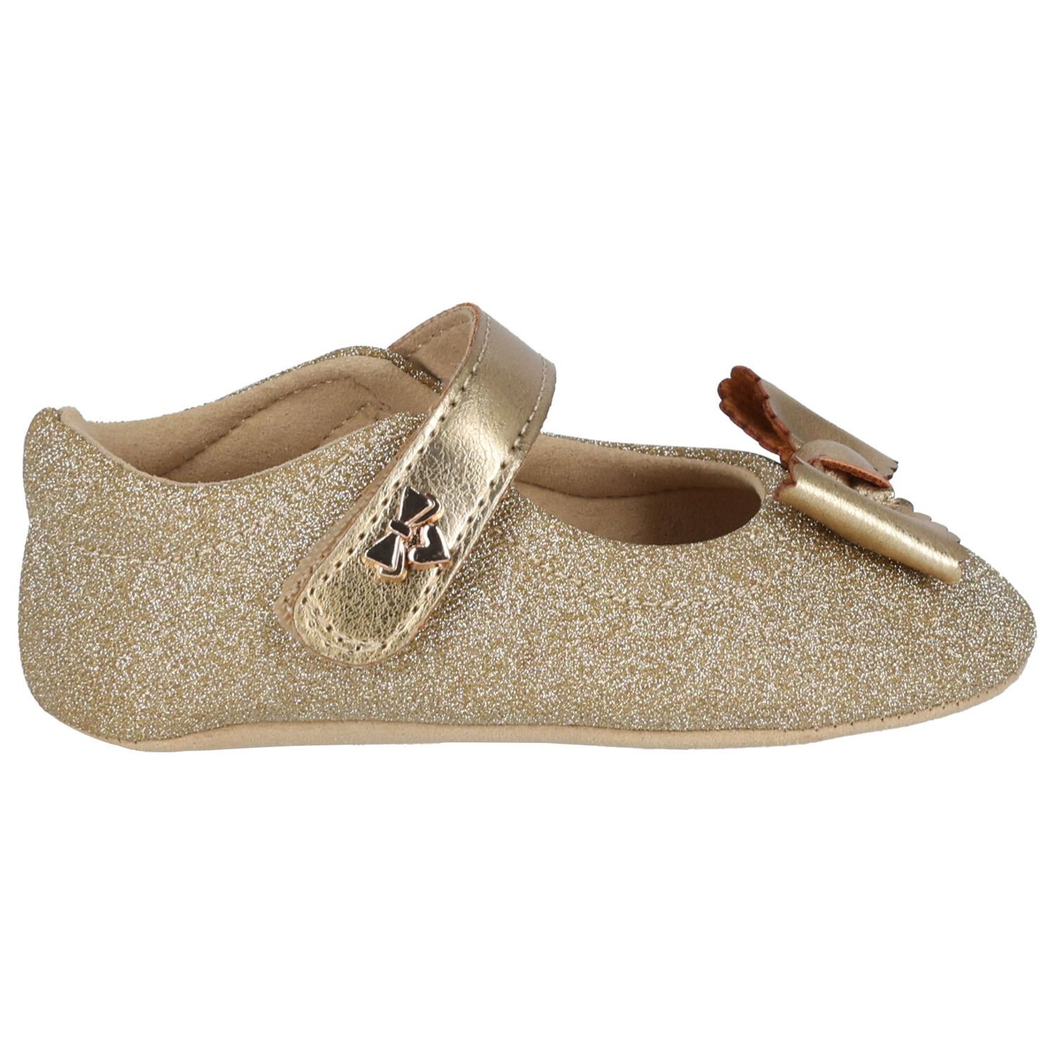 Baby Girls Gold Glitters Pre Walker Shoes, 1, hi-res