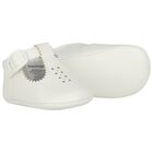 White Leather Pre Walker Shoes, 1, hi-res