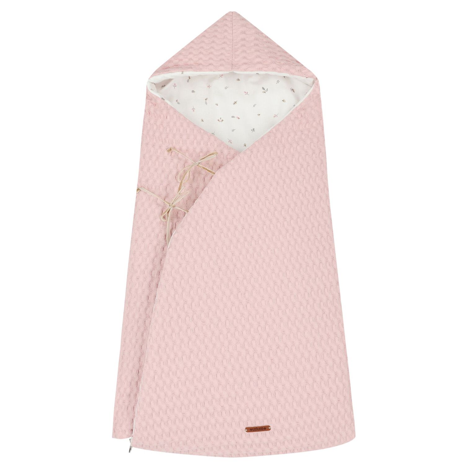 Baby Girls Ivory & Pink Hooded Reversible Nest, 1, hi-res