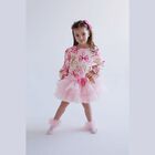 Girls Pink Bow Tulle Dress, 1, hi-res