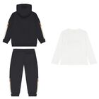 Boys Black & White Tracksuit Set (3 Piece), 3, hi-res
