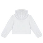Girls White Logo Hooded Top, 1, hi-res