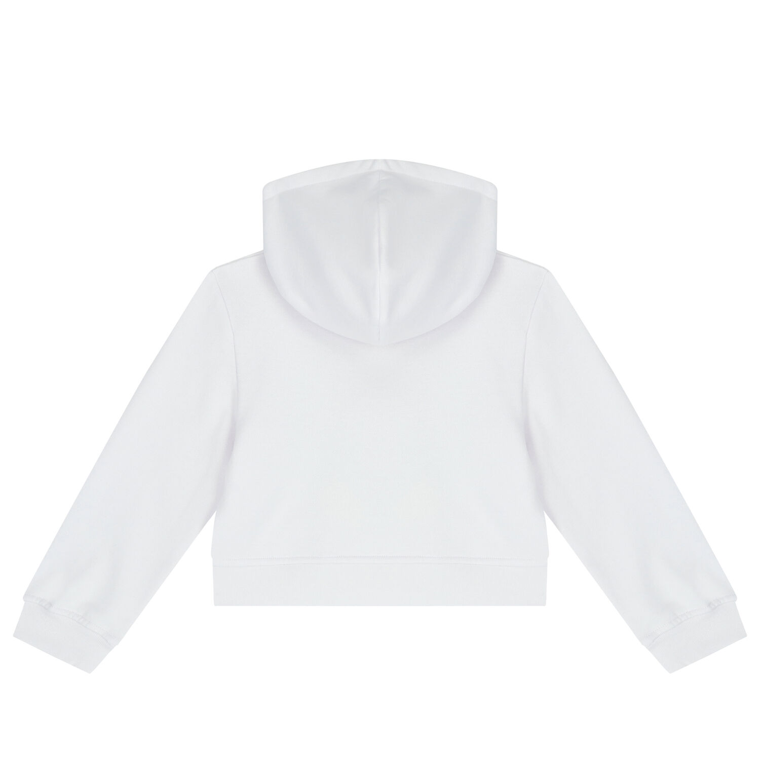 Girls White Logo Hooded Top, 1, hi-res