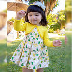 Younger Girls Beige Floral Dress, 2, hi-res