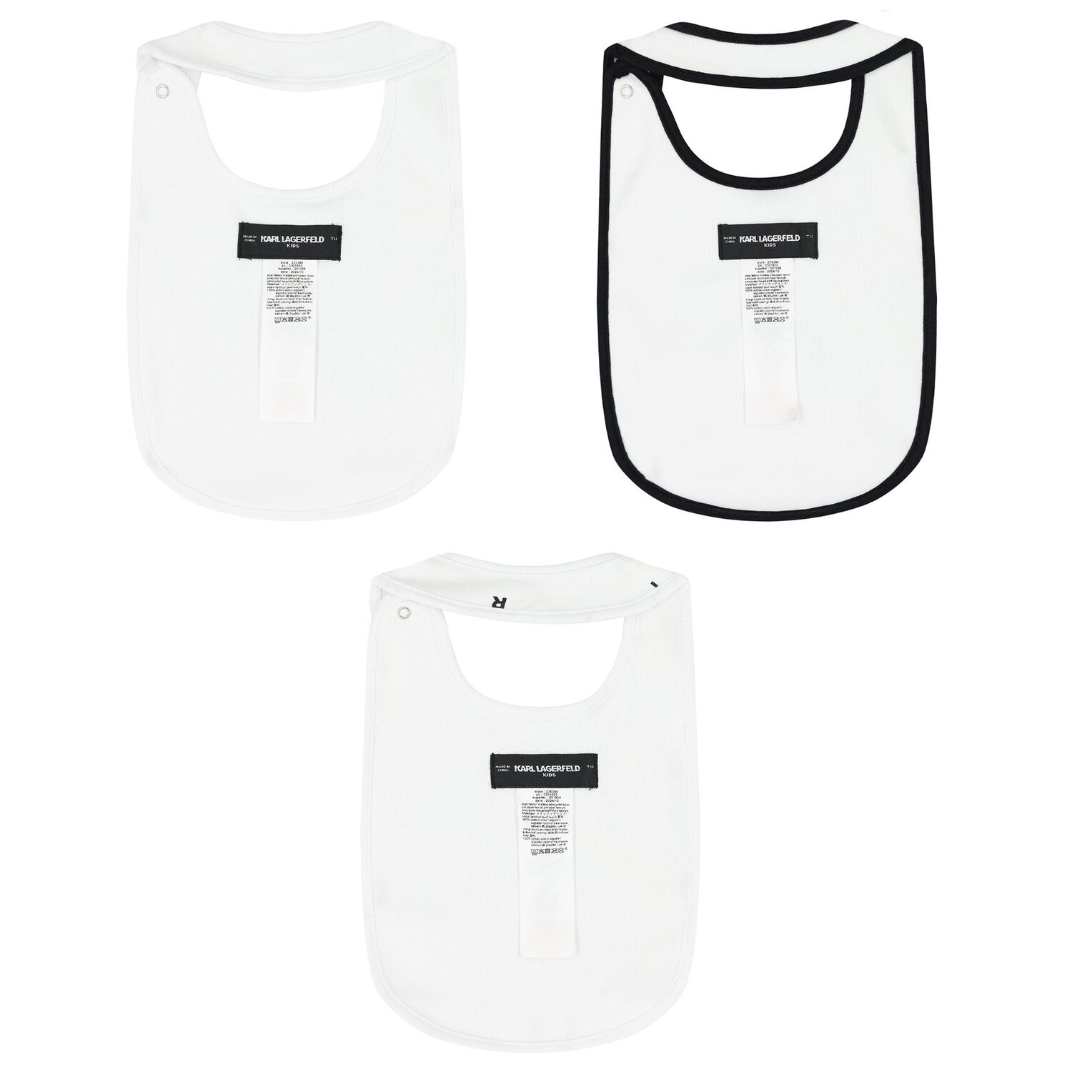 White Ikonik Logo Baby Bibs (3-Pack), 1, hi-res image number null