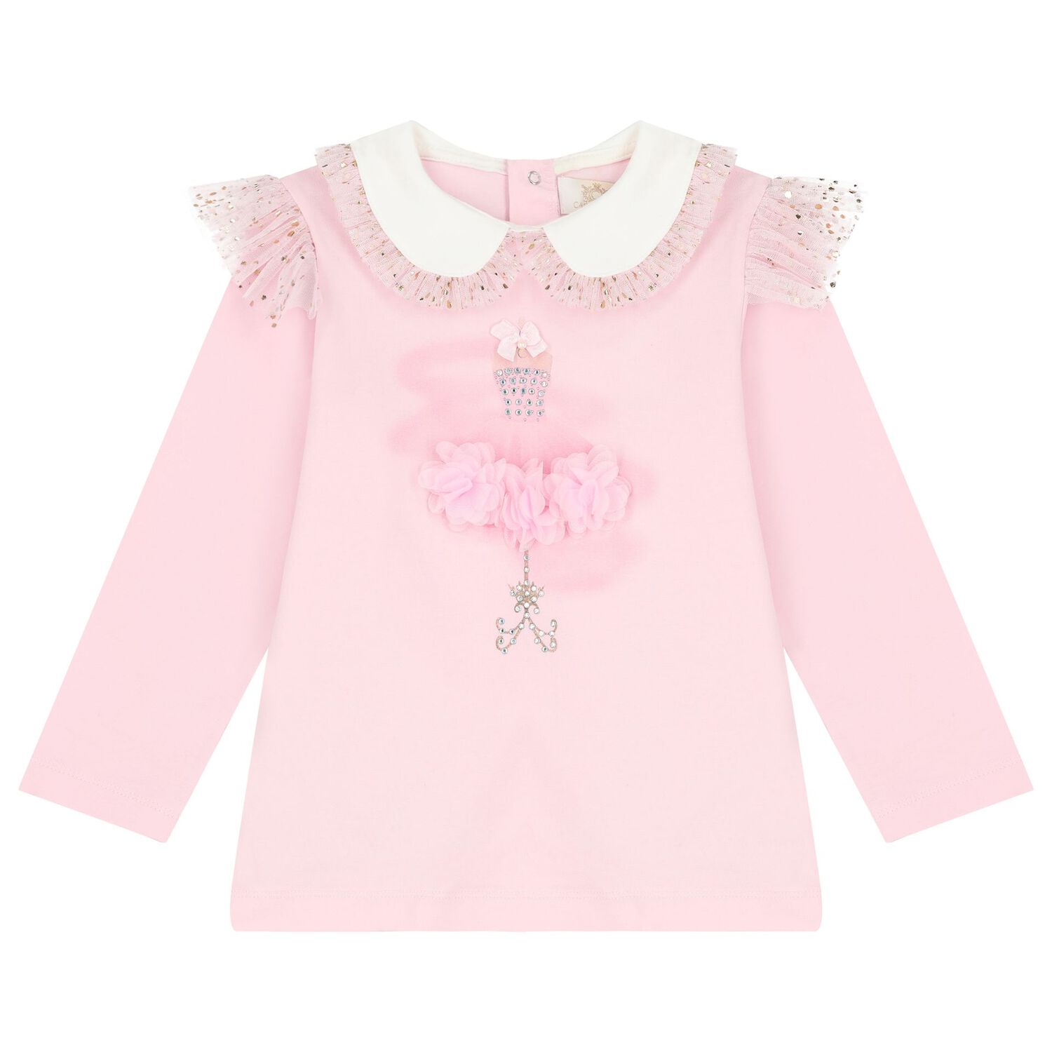 Girls Pink Tulle Skirt Set, 2, hi-res image number null