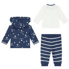 Baby Boys Blue Tracksuit Set (3 Piece), 1, hi-res