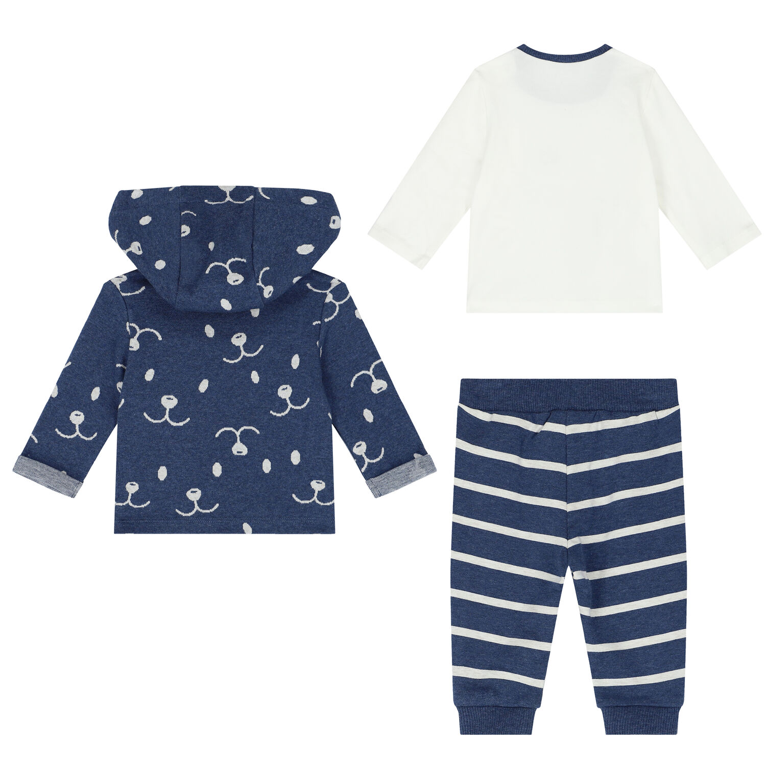 Baby Boys Blue Tracksuit Set (3 Piece), 1, hi-res