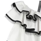 Girls White & Black Ruffled Dress, 1, hi-res