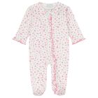 Baby Girls White & Pink Rose Renaissance Babygrow, 1, hi-res