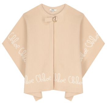 Girls Pink Knitted Cape