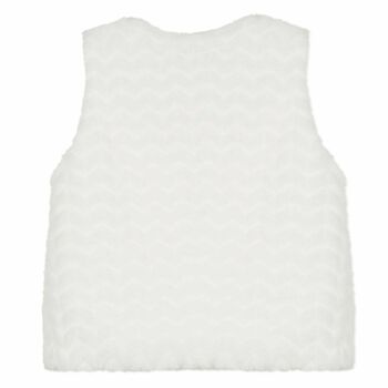 Girls Ivory Faux Fur Gilet
