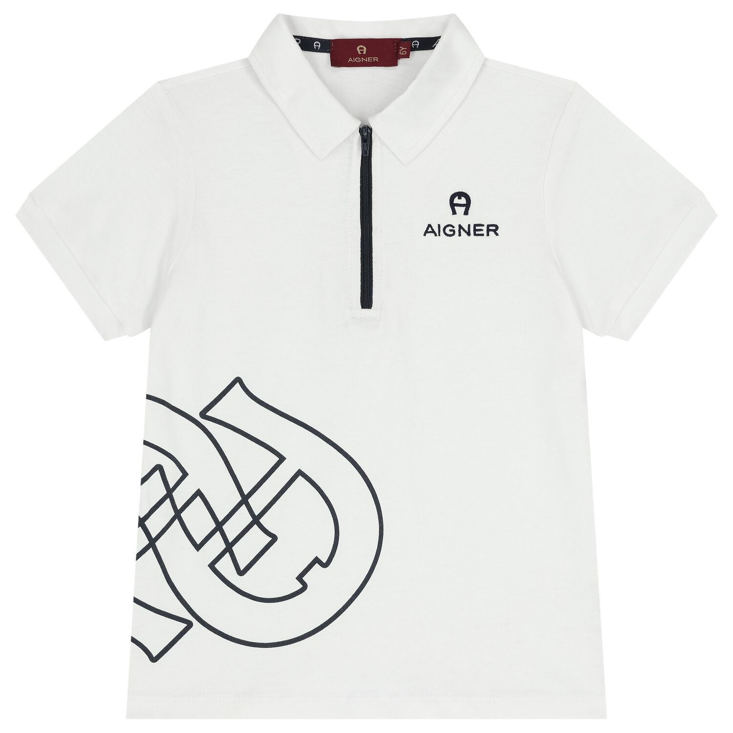 Boys White Logo Polo Shirt , 1, hi-res