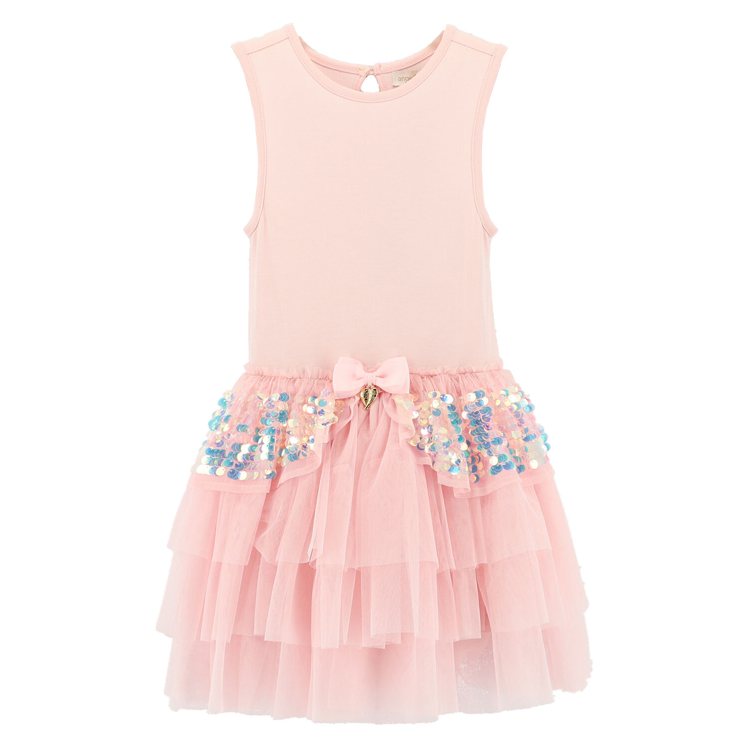 Girls Pink Tulle & Sequin Dress, 1, hi-res image number null