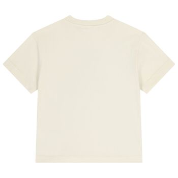 Girls Ivory Teddy Bear Logo T-Shirt