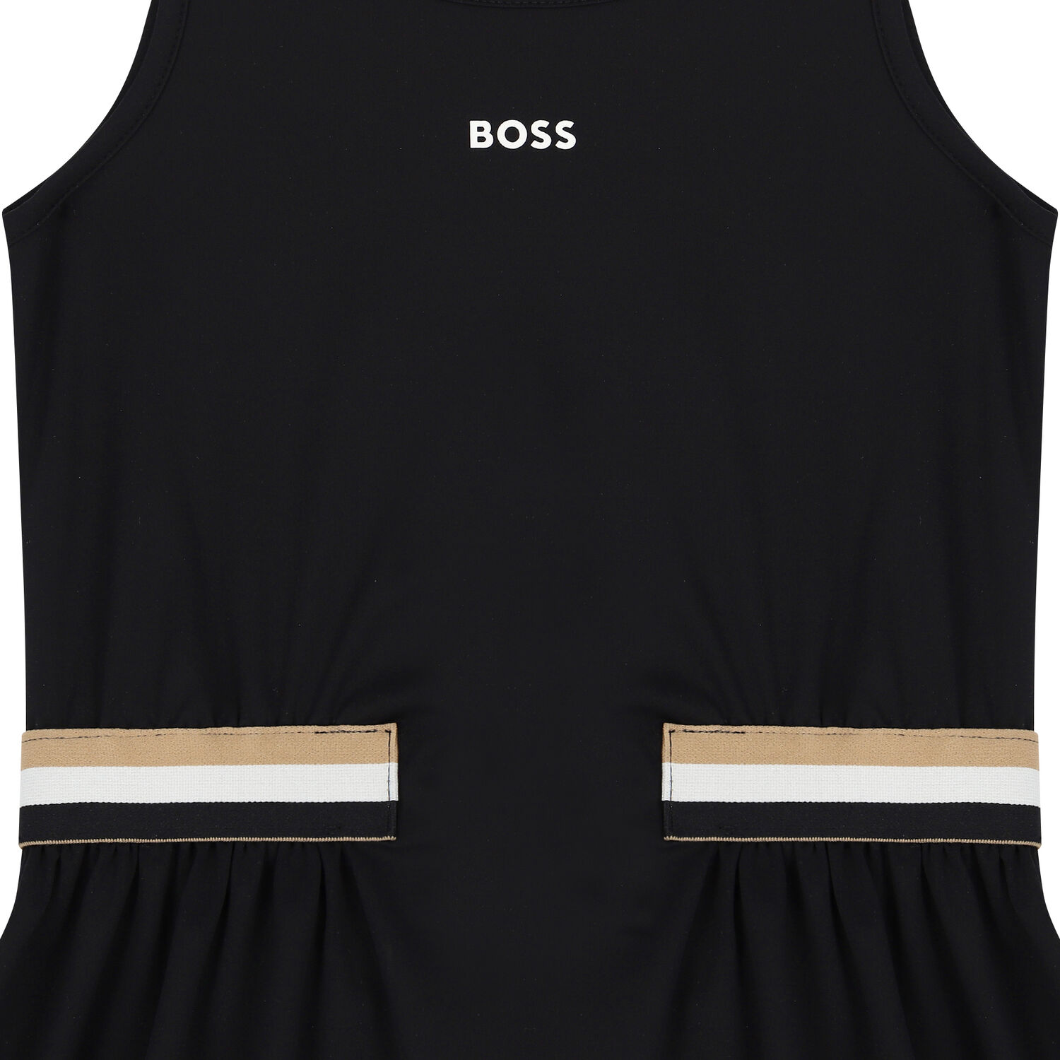 Girls Black Logo Dress, 1, hi-res