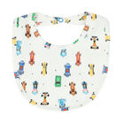 Baby Boys White Car Bib, 1, hi-res