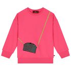 Girls Pink Handbag Sweatshirt, 1, hi-res