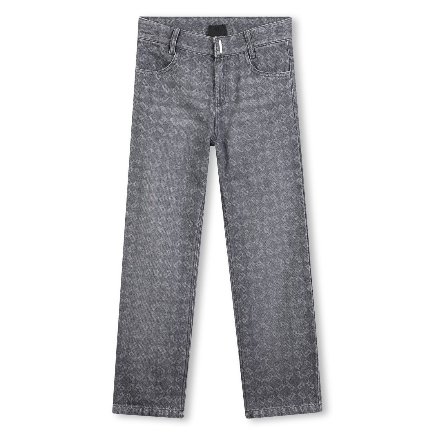 Boys Grey Logo Denim Jeans, 1, hi-res image number null