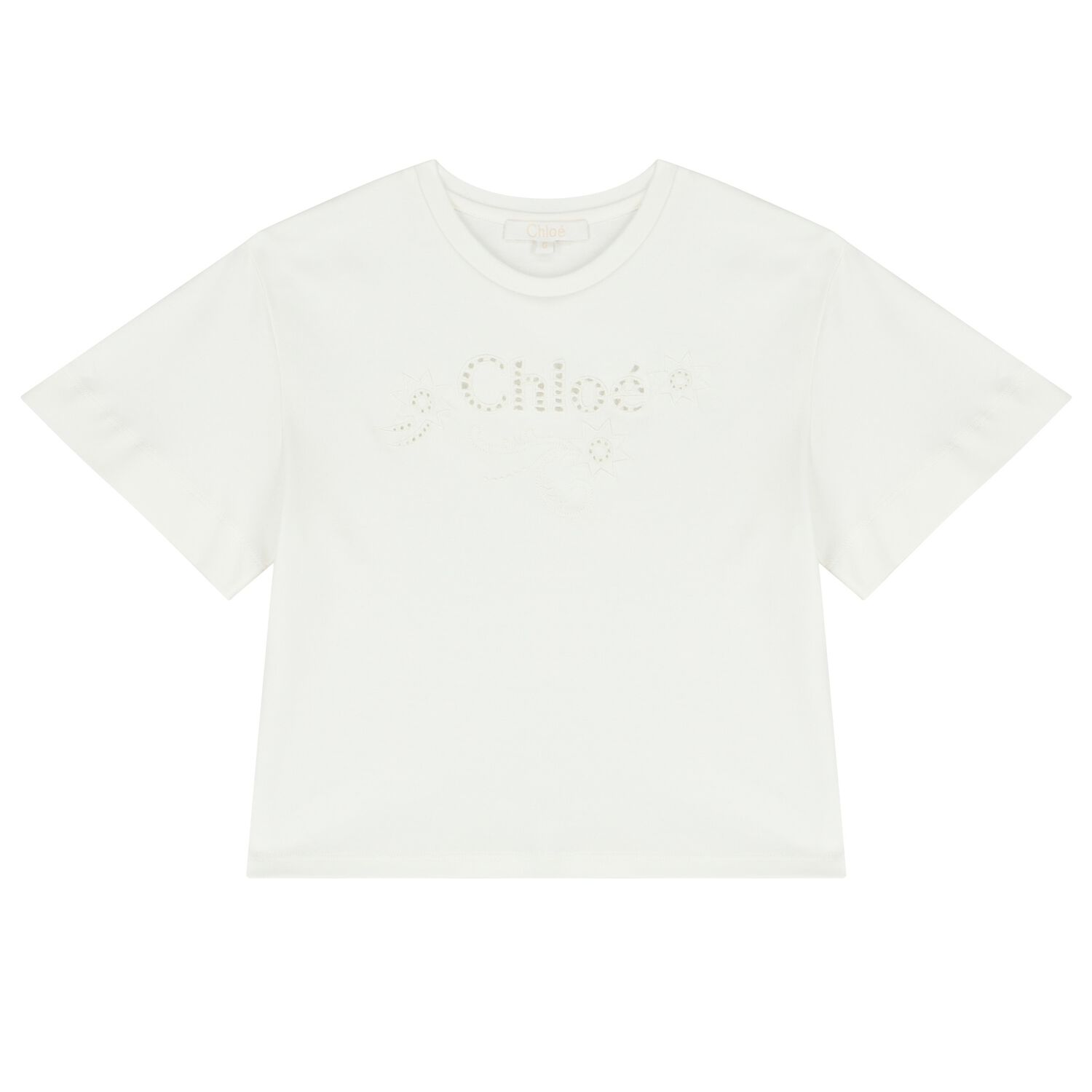 Girls White Logo T-Shirt, 1, hi-res