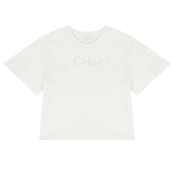 Girls White Logo T-Shirt
