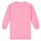 Pink Holographic Logo Sweatshirt Dress, 2, hi-res