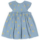 Baby Girls Blue Dress & Headband Set, 2, hi-res