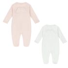 Pink & White Angel Wings Babygrows ( 2-Pack ), 1, hi-res