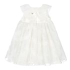 Younger Girls White Flower Tulle Dress, 1, hi-res