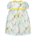 Girls White & Yellow Floral Tulle Dress, 1, hi-res