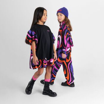 Girls Black Vortice Dress