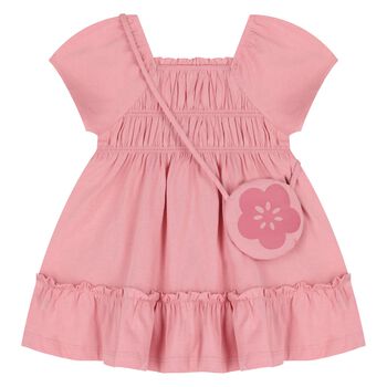 Younger Girls Pink Dress & Handbag