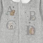 Baby Boys Grey Embroidered Animal Babygrow, 2, hi-res
