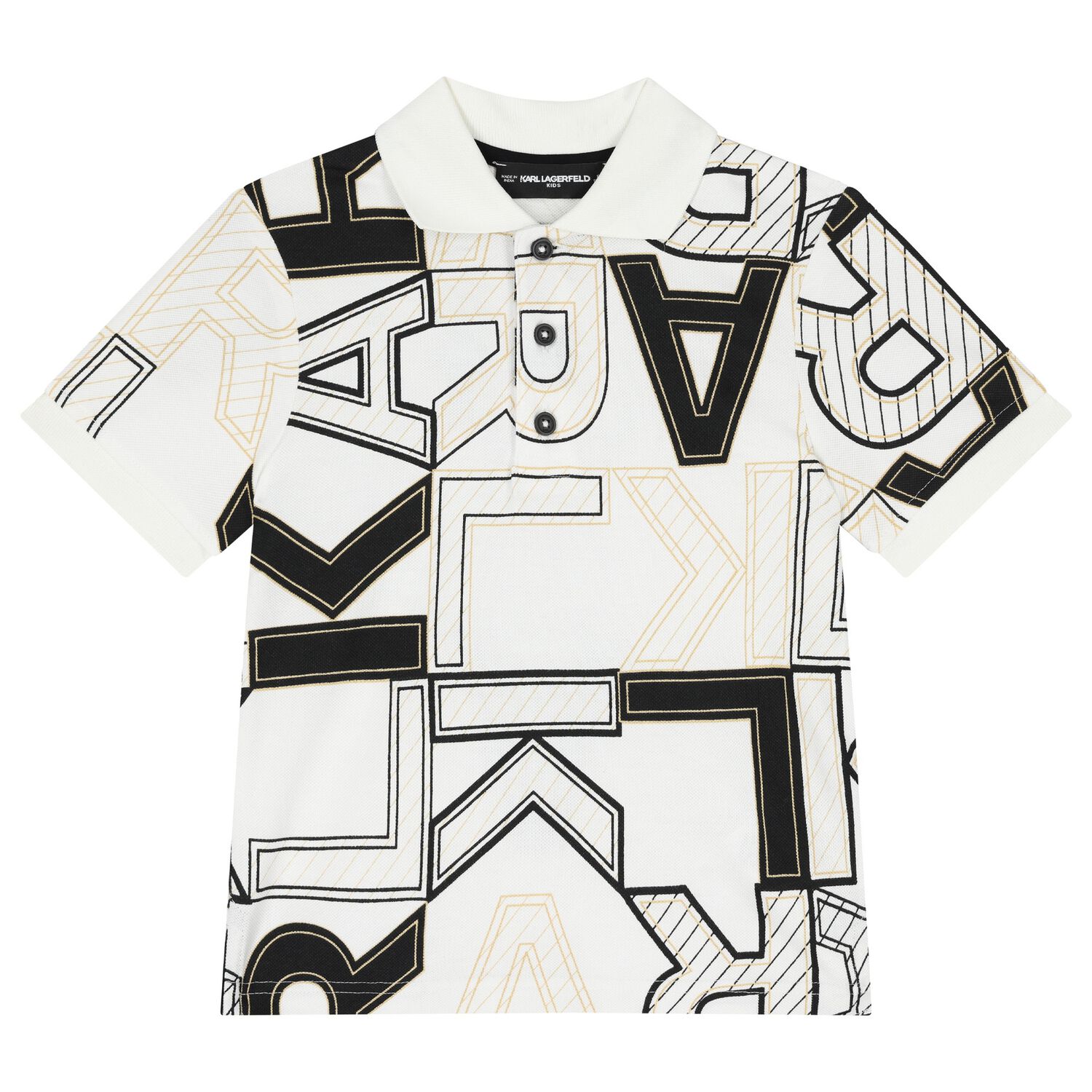 Boys White Logo Polo Shirt, 1, hi-res