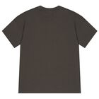 Boys Brown & Beige Cotton Logo T-Shirt, 1, hi-res
