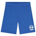 Boys White & Blue Logo Shorts Set, 1, hi-res