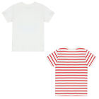 Younger Boys White & Red T-Shirts (2 Pack), 1, hi-res