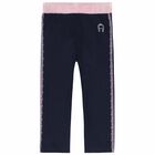 Younger Girls Navy Leggings, 2, hi-res