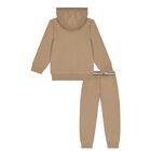 Boys Beige Logo Tracksuit, 2, hi-res