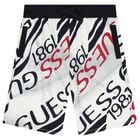 Boys White Logo Shorts, 1, hi-res