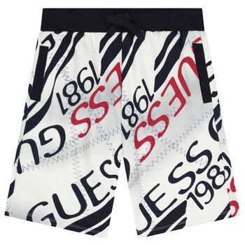 Boys White Logo Shorts